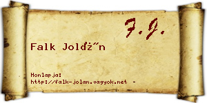 Falk Jolán névjegykártya