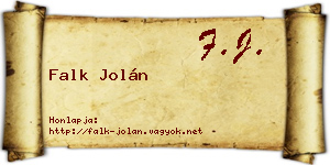 Falk Jolán névjegykártya